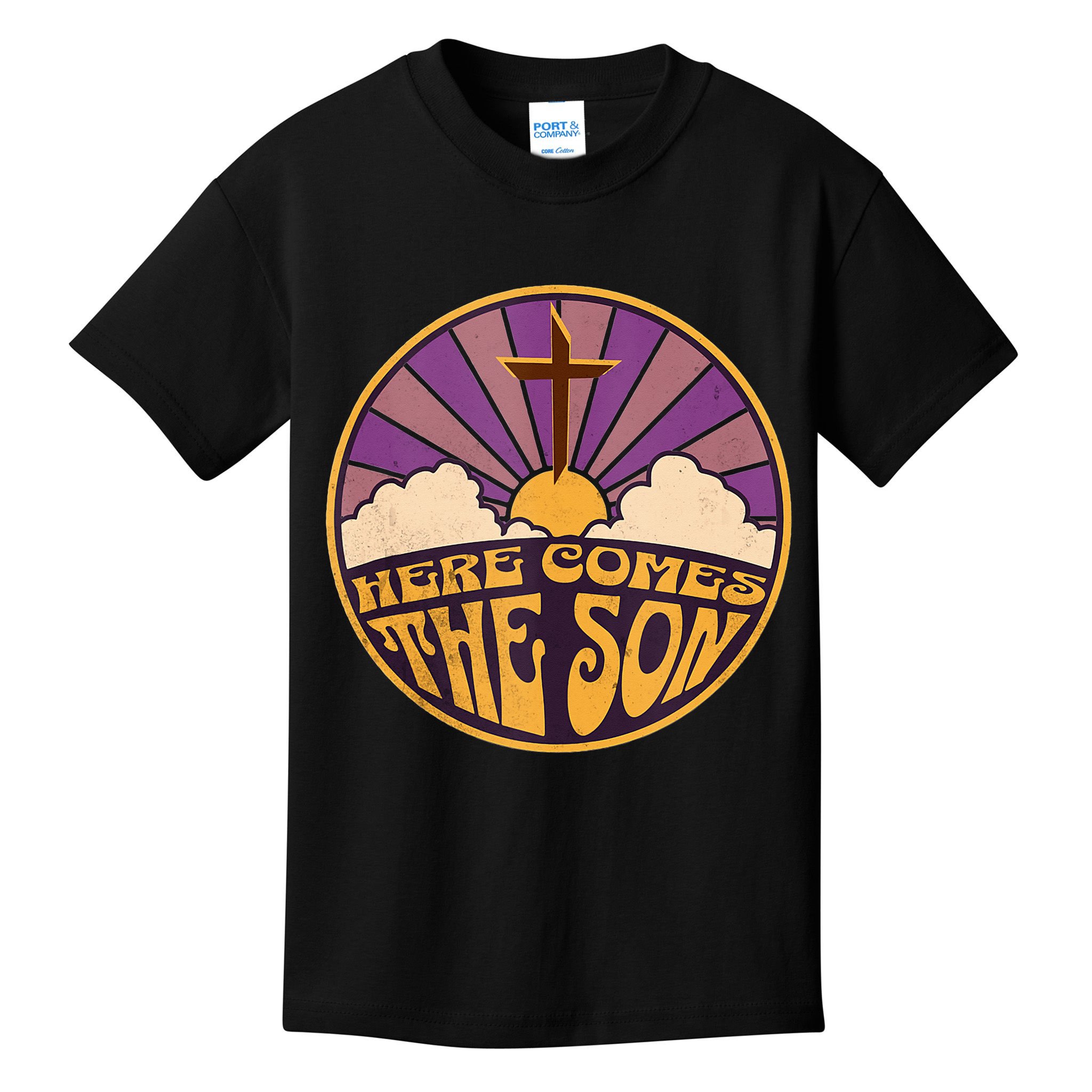 Retro Here Comes The Son Jesus People Revolution Christian Kids T-Shirt