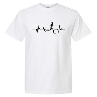 Running Heartbeat Cross Country Running Gift Gift Garment-Dyed Heavyweight T-Shirt