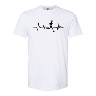 Running Heartbeat Cross Country Running Gift Gift Softstyle CVC T-Shirt