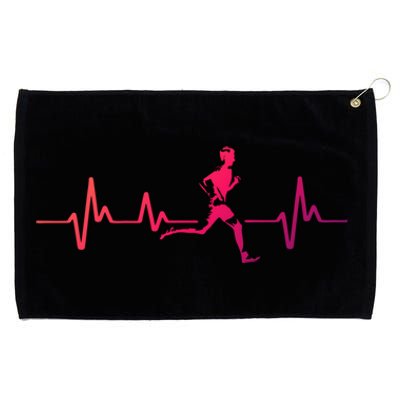 Running Heartbeat Cross Country Running Gift Gift Grommeted Golf Towel