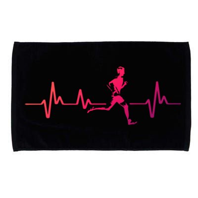 Running Heartbeat Cross Country Running Gift Gift Microfiber Hand Towel