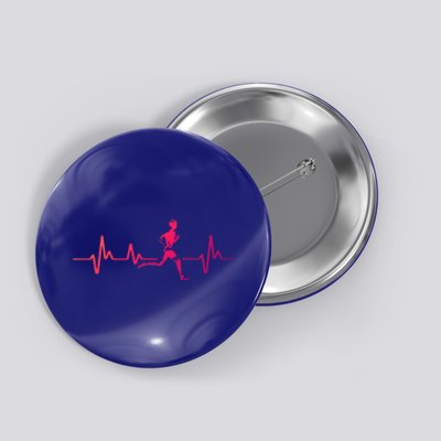 Running Heartbeat Cross Country Running Gift Gift Button