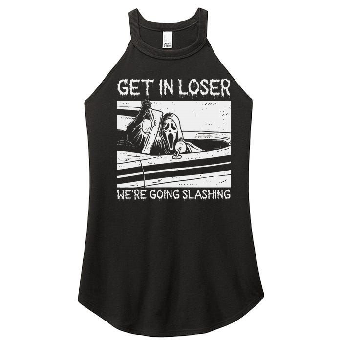 Retro Horror Characters Get In Loser Were Going Slashing Women’s Perfect Tri Rocker Tank