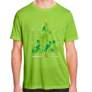 Retro Hockey Christmas Tree Xmas Hockey Player Lover Gift Adult ChromaSoft Performance T-Shirt