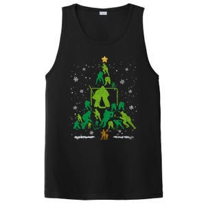 Retro Hockey Christmas Tree Xmas Hockey Player Lover Gift PosiCharge Competitor Tank