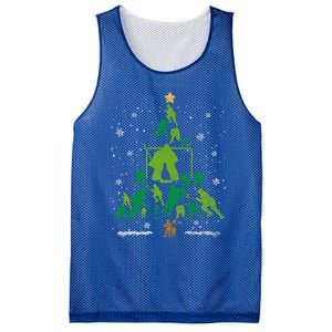 Retro Hockey Christmas Tree Xmas Hockey Player Lover Gift Mesh Reversible Basketball Jersey Tank