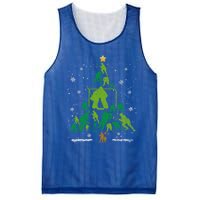 Retro Hockey Christmas Tree Xmas Hockey Player Lover Gift Mesh Reversible Basketball Jersey Tank