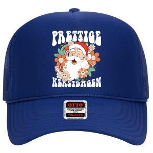 Retro Holland Christmas Dutch Santa Xmas Prettige Kerstdagen Gift High Crown Mesh Back Trucker Hat