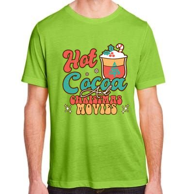 Retro Hot Cocoa And Christmas Movies Matching Family Xmas Meaningful Gift Adult ChromaSoft Performance T-Shirt