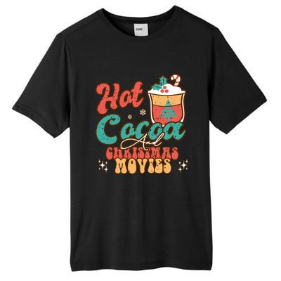 Retro Hot Cocoa And Christmas Movies Matching Family Xmas Meaningful Gift Tall Fusion ChromaSoft Performance T-Shirt