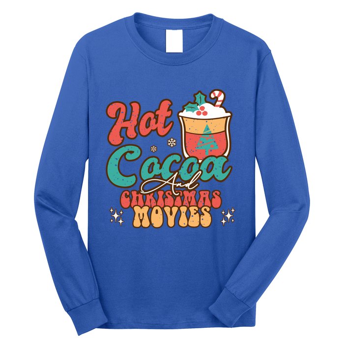 Retro Hot Cocoa And Christmas Movies Matching Family Xmas Meaningful Gift Long Sleeve Shirt