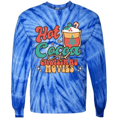 Retro Hot Cocoa And Christmas Movies Matching Family Xmas Meaningful Gift Tie-Dye Long Sleeve Shirt