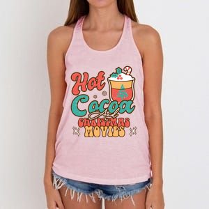 Retro Hot Cocoa And Christmas Movies Matching Family Xmas Meaningful Gift Women's Knotted Racerback Tank