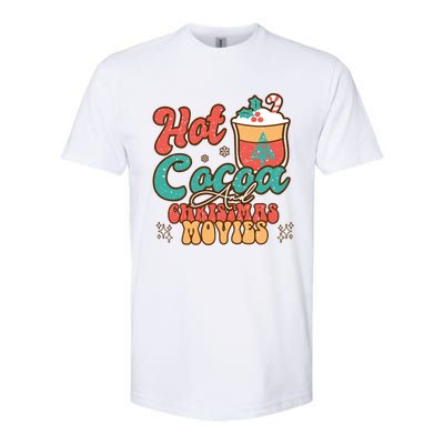 Retro Hot Cocoa And Christmas Movies Matching Family Xmas Meaningful Gift Softstyle CVC T-Shirt