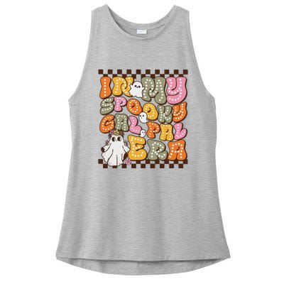 Retro Halloween Cute Ghost Spooky Gal Pal Era Ladies PosiCharge Tri-Blend Wicking Tank