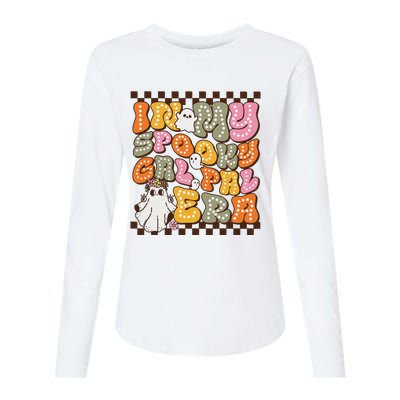 Retro Halloween Cute Ghost Spooky Gal Pal Era Womens Cotton Relaxed Long Sleeve T-Shirt