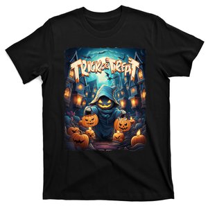 Retro Halloween Cute Ghost Trick Or Treat Spooky Candy T-Shirt