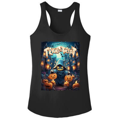 Retro Halloween Cute Ghost Trick Or Treat Spooky Candy Ladies PosiCharge Competitor Racerback Tank