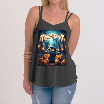 Retro Halloween Cute Ghost Trick Or Treat Spooky Candy Women's Strappy Tank