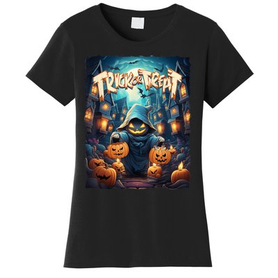 Retro Halloween Cute Ghost Trick Or Treat Spooky Candy Women's T-Shirt