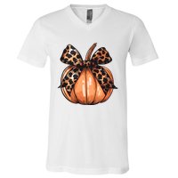 Retro Halloween Coquette Bow V-Neck T-Shirt