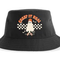 Retro Halloween Creep It Real Vintage Ghost Halloween Sustainable Bucket Hat