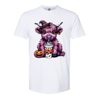 Retro Highland Cow Witch Halloween Highland Cow Lover Women Softstyle CVC T-Shirt