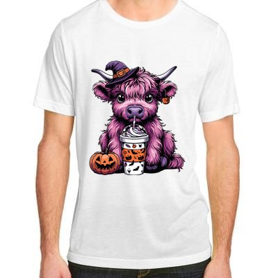 Retro Highland Cow Witch Halloween Highland Cow Lover Women Adult ChromaSoft Performance T-Shirt