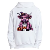 Retro Highland Cow Witch Halloween Highland Cow Lover Women Urban Pullover Hoodie