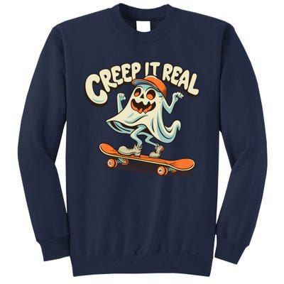 Retro Halloween Creep It Real Vintage Ghost Halloween Tall Sweatshirt