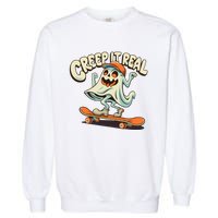 Retro Halloween Creep It Real Vintage Ghost Halloween Garment-Dyed Sweatshirt