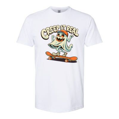 Retro Halloween Creep It Real Vintage Ghost Halloween Softstyle® CVC T-Shirt