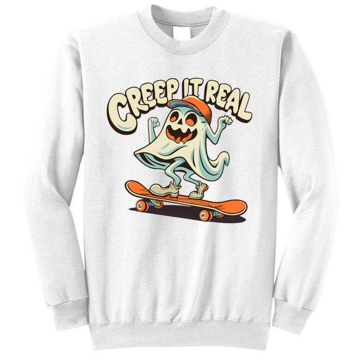 Retro Halloween Creep It Real Vintage Ghost Halloween Sweatshirt