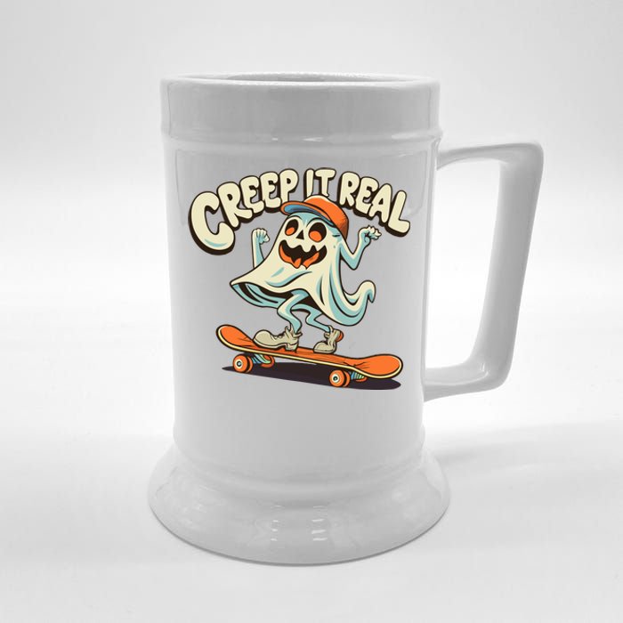 Retro Halloween Creep It Real Vintage Ghost Halloween Beer Stein