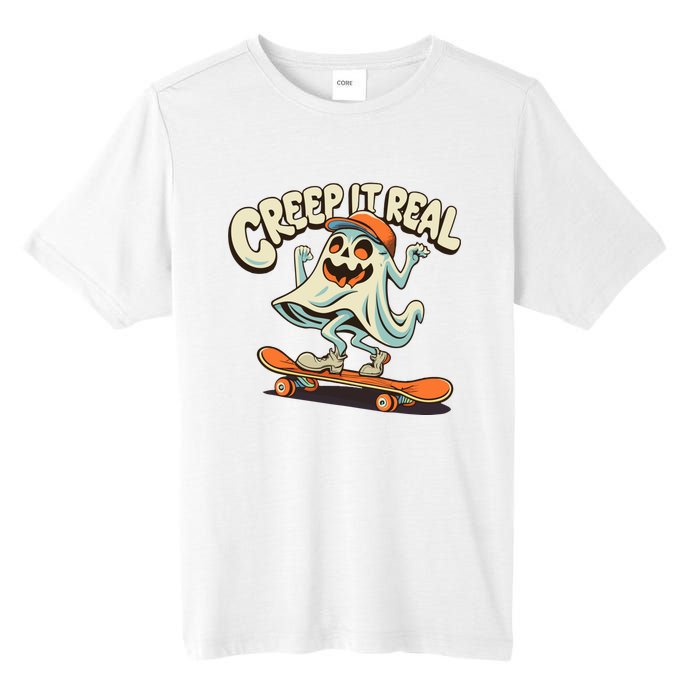 Retro Halloween Creep It Real Vintage Ghost Halloween Tall Fusion ChromaSoft Performance T-Shirt