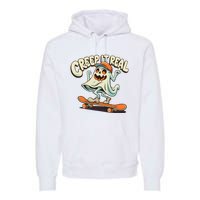 Retro Halloween Creep It Real Vintage Ghost Halloween Premium Hoodie