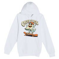 Retro Halloween Creep It Real Vintage Ghost Halloween Premium Pullover Hoodie