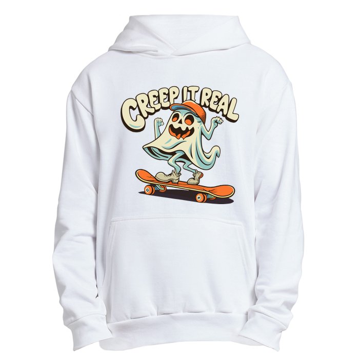 Retro Halloween Creep It Real Vintage Ghost Halloween Urban Pullover Hoodie