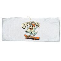 Retro Halloween Creep It Real Vintage Ghost Halloween Large Microfiber Waffle Golf Towel