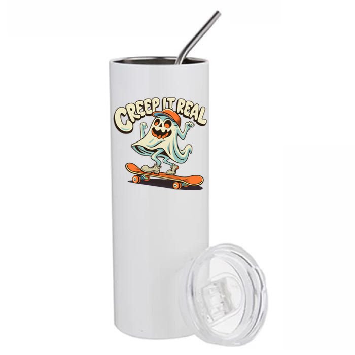 Retro Halloween Creep It Real Vintage Ghost Halloween Stainless Steel Tumbler