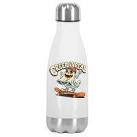 Retro Halloween Creep It Real Vintage Ghost Halloween Stainless Steel Insulated Water Bottle