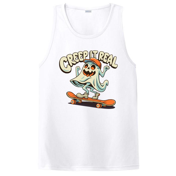 Retro Halloween Creep It Real Vintage Ghost Halloween PosiCharge Competitor Tank