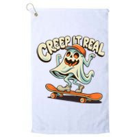 Retro Halloween Creep It Real Vintage Ghost Halloween Platinum Collection Golf Towel