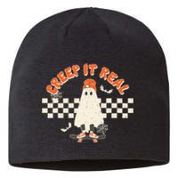 Retro Halloween Creep It Real Vintage Ghost Halloween Sustainable Beanie