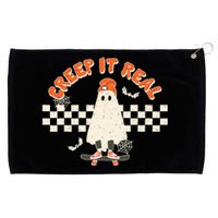 Retro Halloween Creep It Real Vintage Ghost Halloween Grommeted Golf Towel