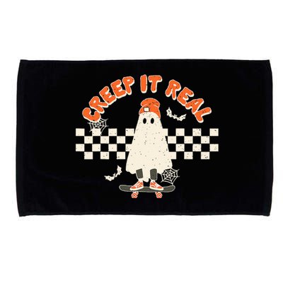 Retro Halloween Creep It Real Vintage Ghost Halloween Microfiber Hand Towel