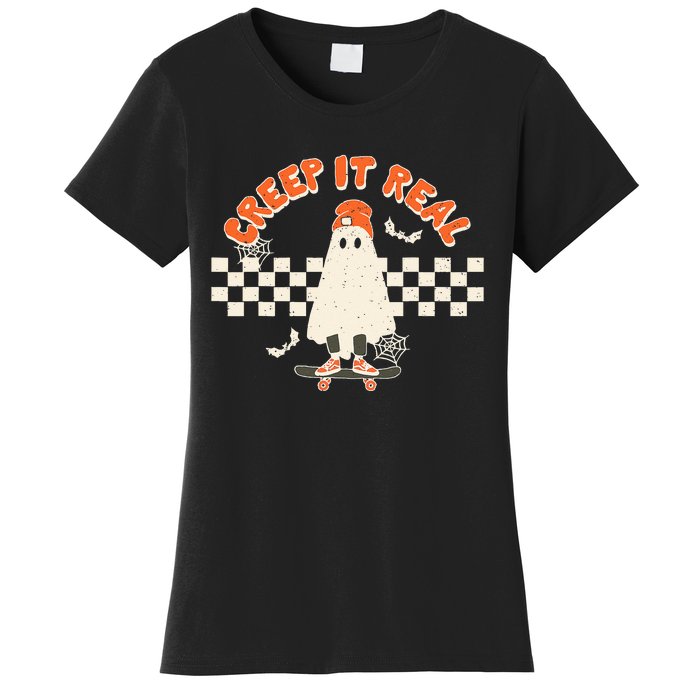 Retro Halloween Creep It Real Vintage Ghost Halloween Women's T-Shirt