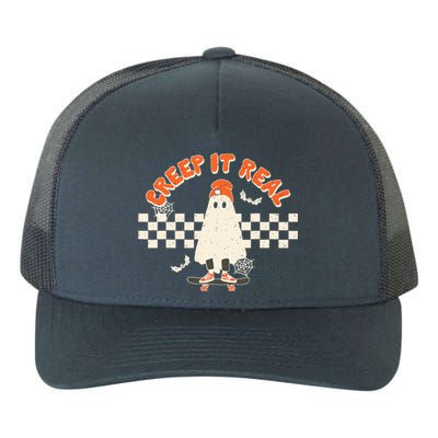 Retro Halloween Creep It Real Yupoong Adult 5-Panel Trucker Hat