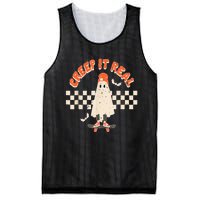 Retro Halloween Creep it Real Vintage Ghost Halloween Mesh Reversible Basketball Jersey Tank