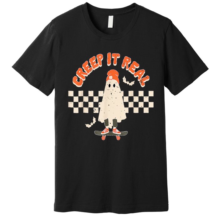 Retro Halloween Creep it Real Vintage Ghost Halloween Premium T-Shirt